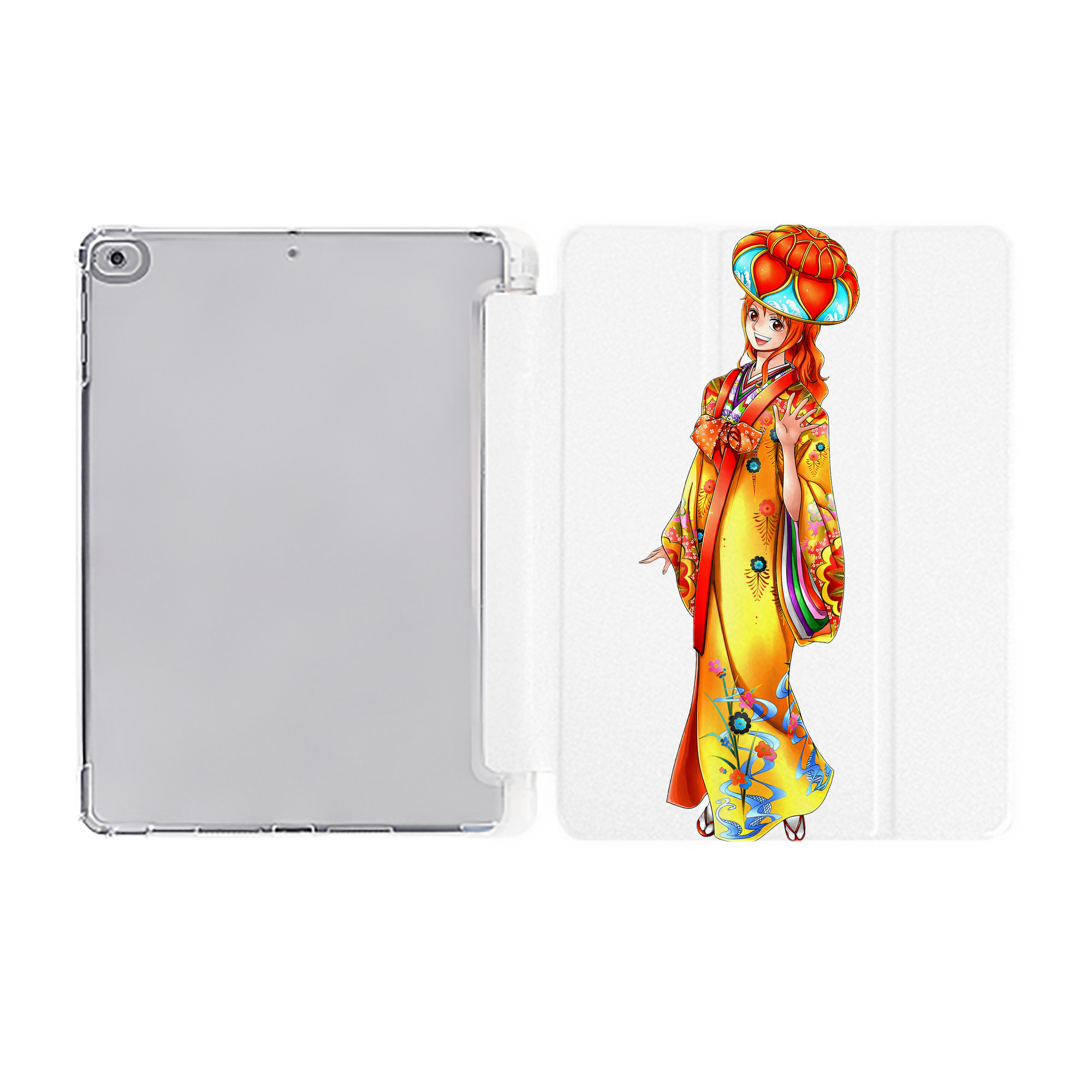（画像用） ワンピース ナミ ONE PIECE Nami IPad ケース ペン収納付き 三つ折りスタンド PUレザー×シリコン 対応機種9.5/10.5/10.9インチ